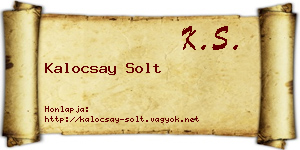 Kalocsay Solt névjegykártya